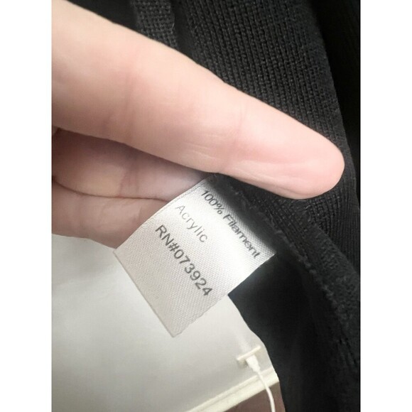 Ming Wang Black w green stitching Cardigan Jacket Travel Acrylic Top Boxy Medium - Picture 2 of 8